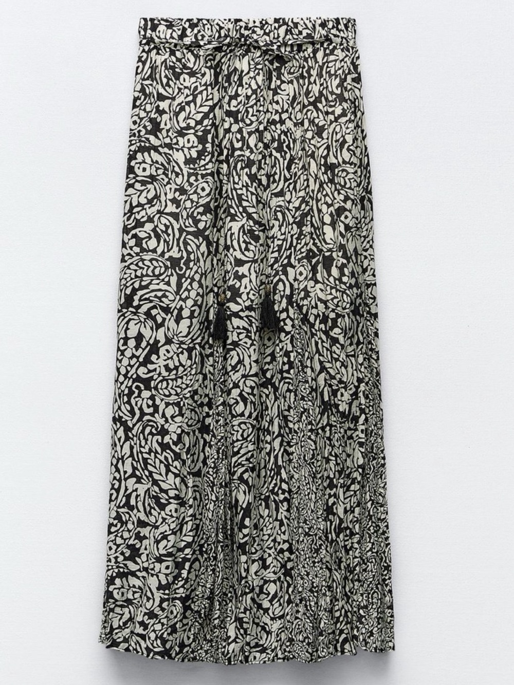 Zara Black and White Paisley Maxi Skirt